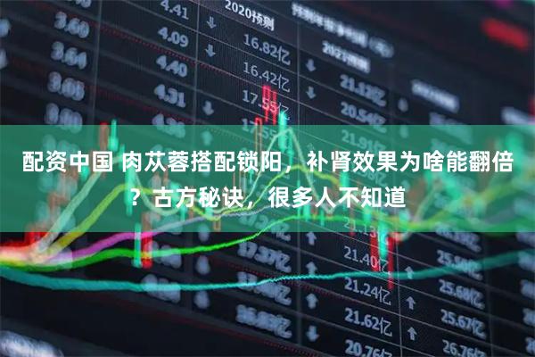 配资中国 肉苁蓉搭配锁阳，补肾效果为啥能翻倍？古方秘诀，很多人不知道